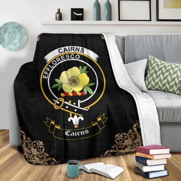 Cairns Clan Premium Blanket, Scottish Tartan Cairns Clans Blanket Black Style - Image 2