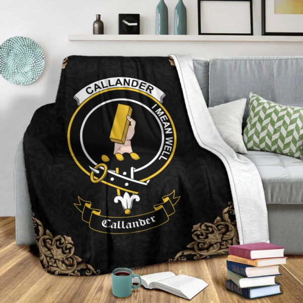 Callander Clan Premium Blanket, Scottish Tartan Callander Clans Blanket Black Style - Image 2