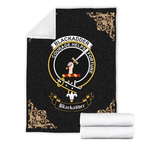 Blackadder Clan Premium Blanket, Scottish Tartan Blackadder Clans Blanket Black Style