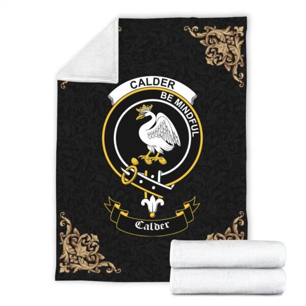 Calder (Calder-Campbell) Clan Premium Blanket, Scottish Tartan Calder (Calder-Campbell) Clans Blanket Black Style