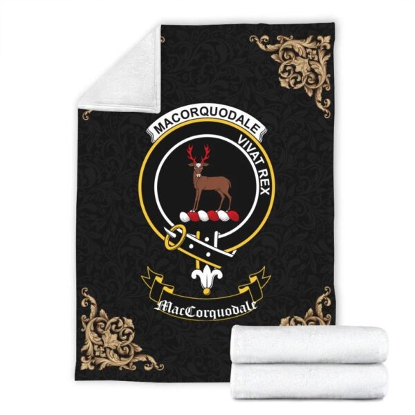 MacCorquodale Clan Premium Blanket, Scottish Tartan MacCorquodale Clans Blanket Black Style