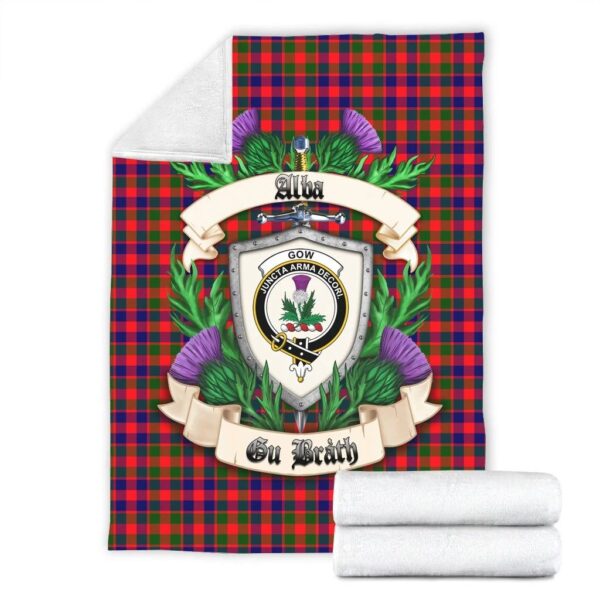 Gow Modern Clan Blanket, Scottish Tartan Gow Modern Clans Blanket Thistle Style