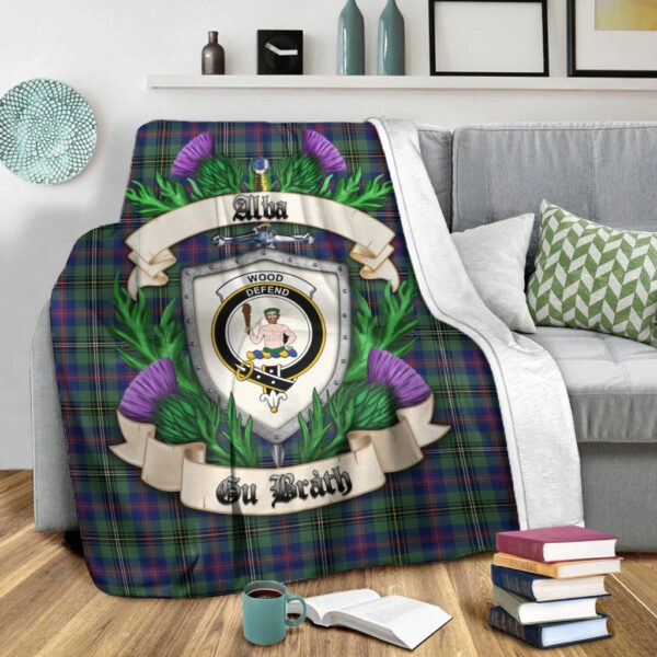 Wood Modern Clan Blanket, Scottish Tartan Wood Modern Clans Blanket Thistle Style - Image 2