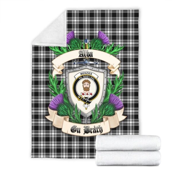 Menzies Thistle & White Modern Clan Blanket, Scottish Tartan Menzies Thistle & White Modern Clans Blanket Thistle Style