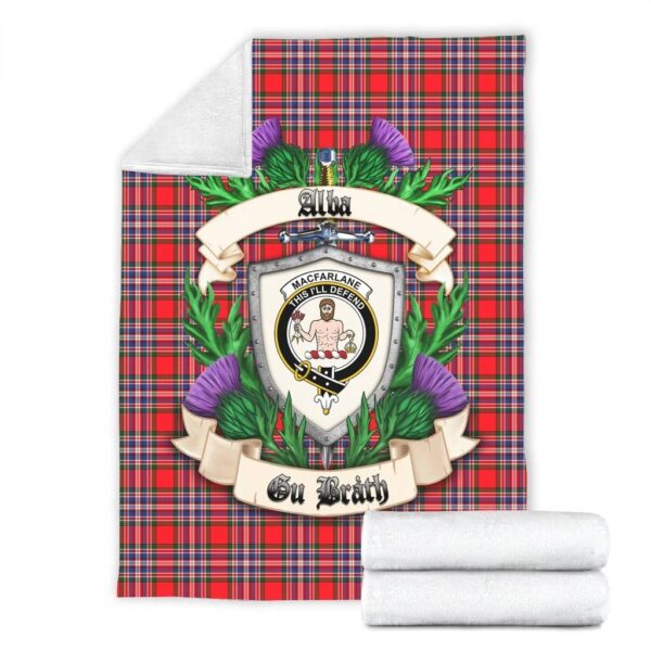 MacFarlane Modern Clan Blanket, Scottish Tartan MacFarlane Modern Clans Blanket Thistle Style