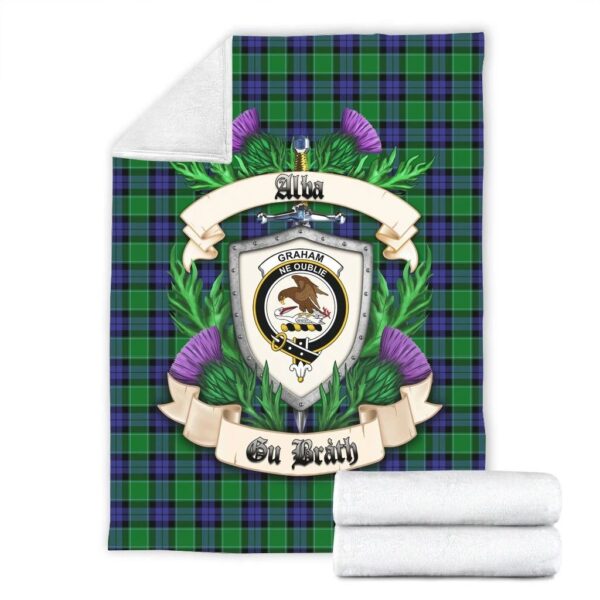 Graham of Menteith Modern Clan Blanket, Scottish Tartan Graham of Menteith Modern Clans Blanket Thistle Style