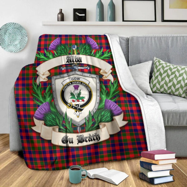 Gow Modern Clan Blanket, Scottish Tartan Gow Modern Clans Blanket Thistle Style - Image 2