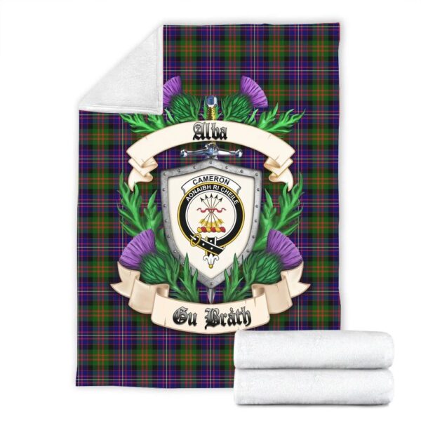 Cameron of Erracht Modern Clan Blanket, Scottish Tartan Cameron of Erracht Modern Clans Blanket Thistle Style