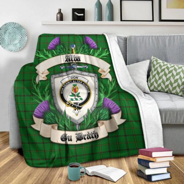 Don (Tribe-of-Mar) Clan Blanket, Scottish Tartan Don (Tribe-of-Mar) Clans Blanket Thistle Style - Image 2