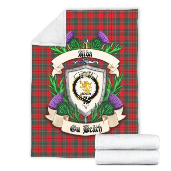 Cumming Modern Clan Blanket, Scottish Tartan Cumming Modern Clans Blanket Thistle Style