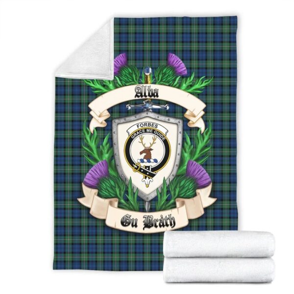 Forbes Ancient Clan Blanket, Scottish Tartan Forbes Ancient Clans Blanket Thistle Style