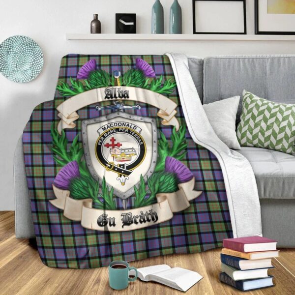 MacDonald Ancient Clan Blanket, Scottish Tartan MacDonald Ancient Clans Blanket Thistle Style - Image 2