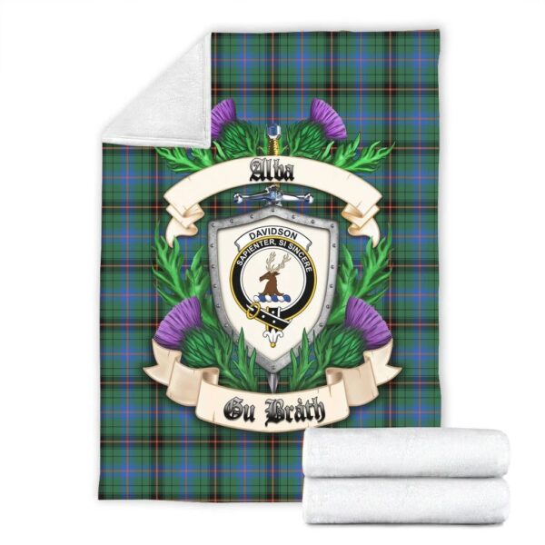 Davidson Ancient Clan Blanket, Scottish Tartan Davidson Ancient Clans Blanket Thistle Style