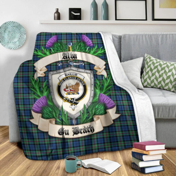 Baillie Ancient Clan Blanket, Scottish Tartan Baillie Ancient Clans Blanket Thistle Style - Image 2