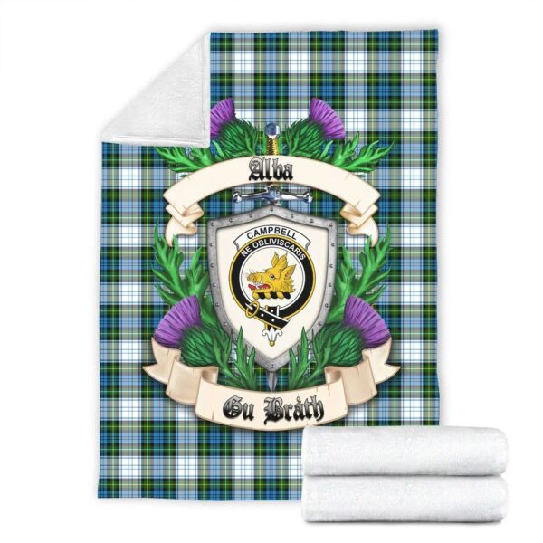 Campbell Dress Clan Blanket, Scottish Tartan Campbell Dress Clans Blanket Thistle Style