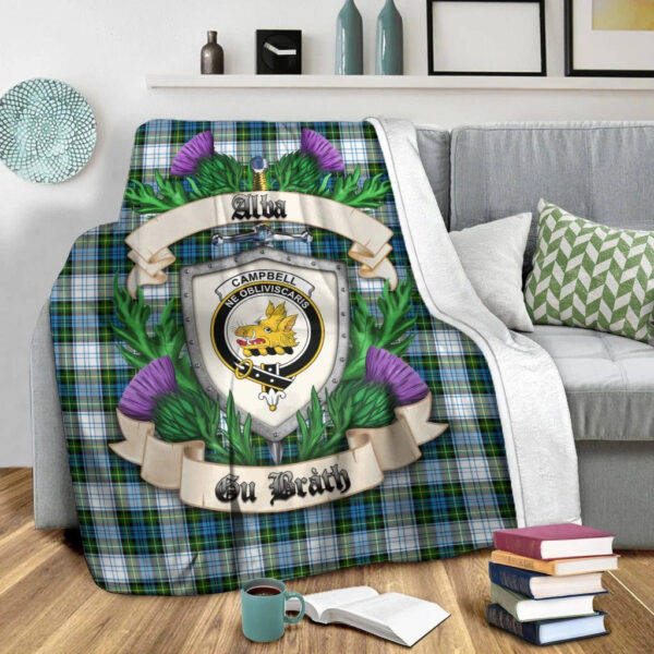 Campbell Dress Clan Blanket, Scottish Tartan Campbell Dress Clans Blanket Thistle Style - Image 2