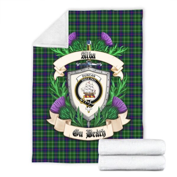 Duncan Modern Clan Blanket, Scottish Tartan Duncan Modern Clans Blanket Thistle Style