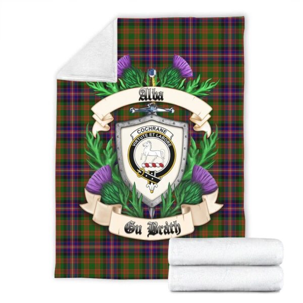 Cochrane Modern Clan Blanket, Scottish Tartan Cochrane Modern Clans Blanket Thistle Style