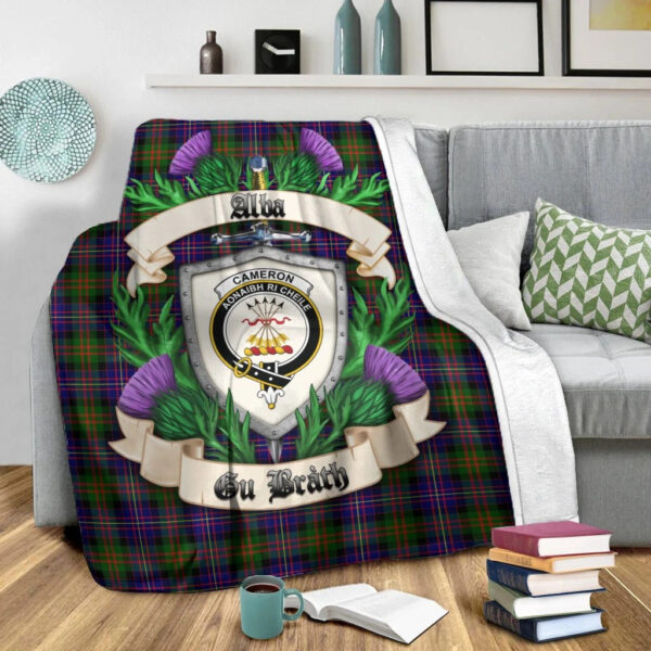 Cameron of Erracht Modern Clan Blanket, Scottish Tartan Cameron of Erracht Modern Clans Blanket Thistle Style - Image 2