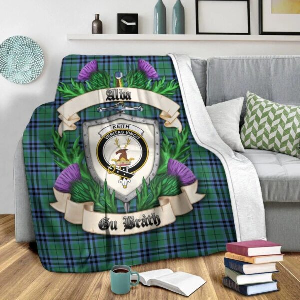 Keith Ancient Clan Blanket, Scottish Tartan Keith Ancient Clans Blanket Thistle Style - Image 2