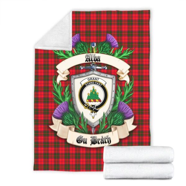 Grant Modern Clan Blanket, Scottish Tartan Grant Modern Clans Blanket Thistle Style