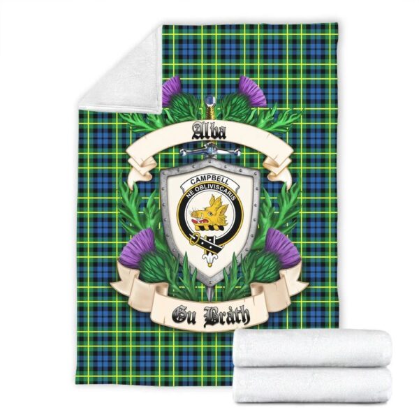 Campbell of Breadalbane Ancient Clan Blanket, Scottish Tartan Campbell of Breadalbane Ancient Clans Blanket Thistle Style