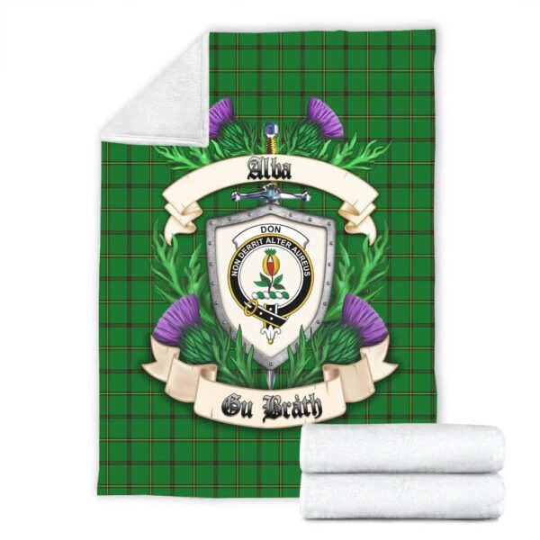 Don (Tribe-of-Mar) Clan Blanket, Scottish Tartan Don (Tribe-of-Mar) Clans Blanket Thistle Style