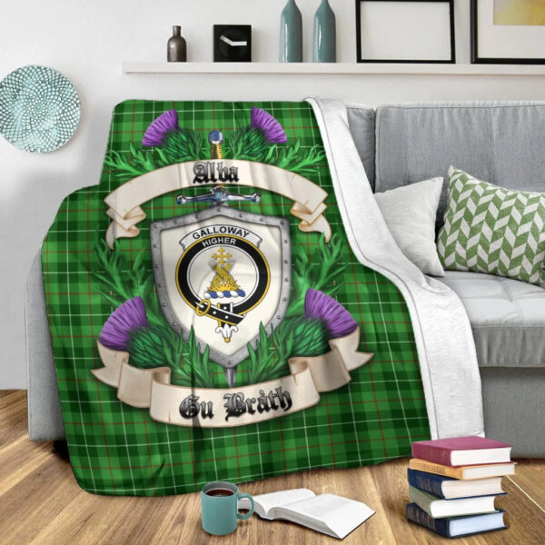 Galloway District Clan Blanket, Scottish Tartan Galloway District Clans Blanket Thistle Style - Image 2