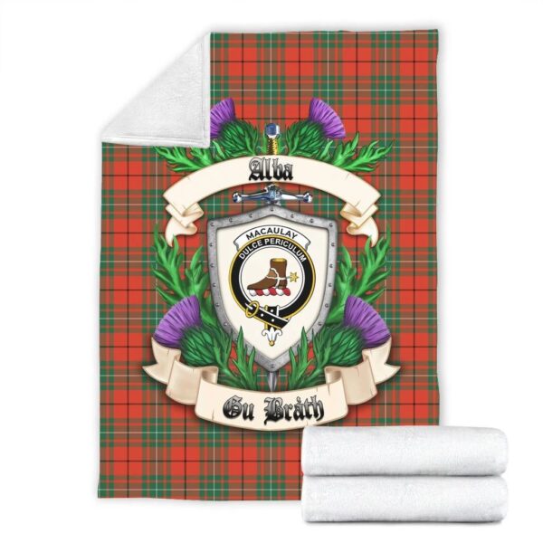 MacAulay Ancient Clan Blanket, Scottish Tartan MacAulay Ancient Clans Blanket Thistle Style