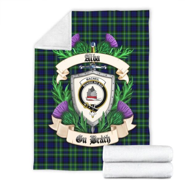 MacNeil of Colonsay Modern Clan Blanket, Scottish Tartan MacNeil of Colonsay Modern Clans Blanket Thistle Style