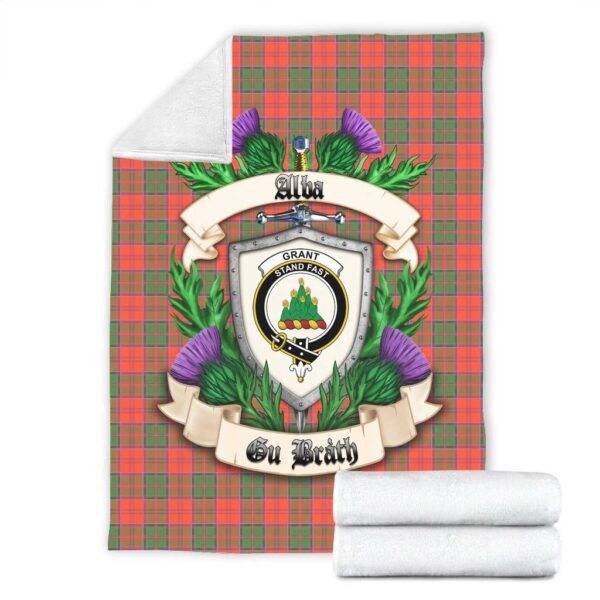 Grant Ancient Clan Blanket, Scottish Tartan Grant Ancient Clans Blanket Thistle Style