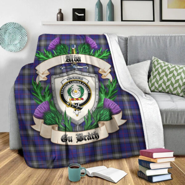 Kinnaird Clan Blanket, Scottish Tartan Kinnaird Clans Blanket Thistle Style - Image 2