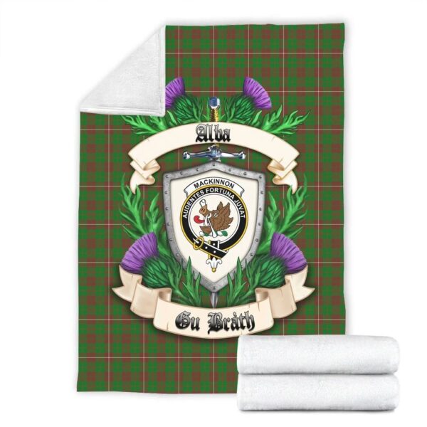 MacKinnon Hunting Modern Clan Blanket, Scottish Tartan MacKinnon Hunting Modern Clans Blanket Thistle Style