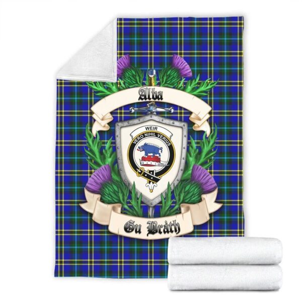 Weir Modern Clan Blanket, Scottish Tartan Weir Modern Clans Blanket Thistle Style