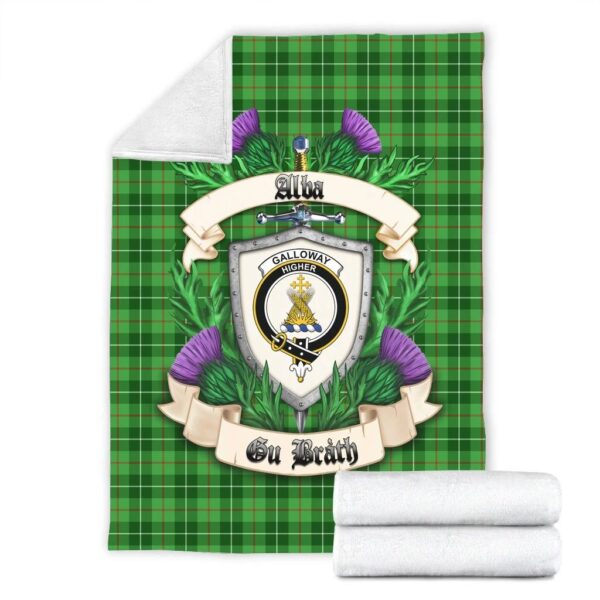 Galloway District Clan Blanket, Scottish Tartan Galloway District Clans Blanket Thistle Style