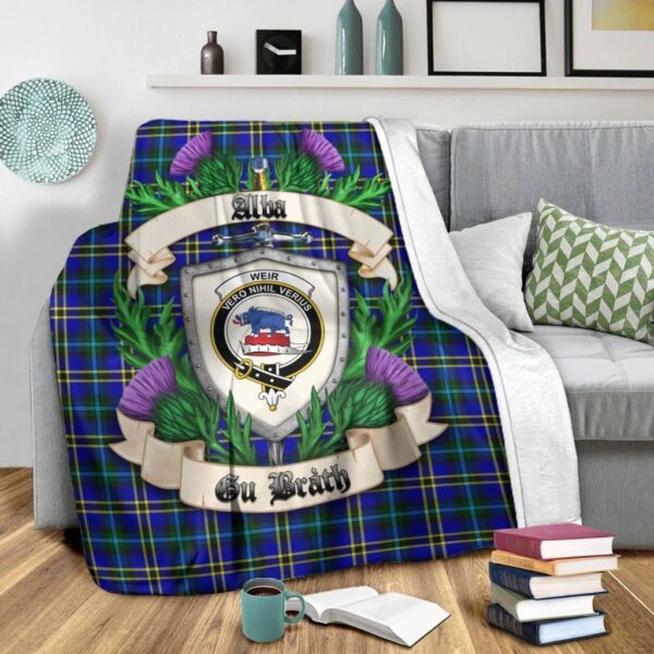 Weir Modern Clan Blanket, Scottish Tartan Weir Modern Clans Blanket Thistle Style - Image 2