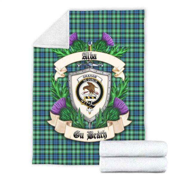 Graham of Montrose Ancient Clan Blanket, Scottish Tartan Graham of Montrose Ancient Clans Blanket Thistle Style