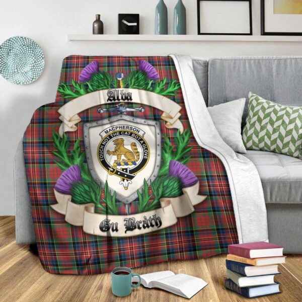 MacPherson Ancient Clan Blanket, Scottish Tartan MacPherson Ancient Clans Blanket Thistle Style - Image 2