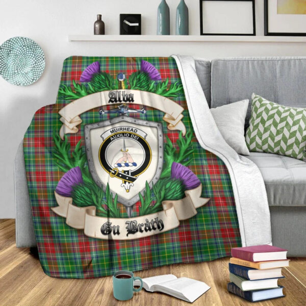 Muirhead Clan Blanket, Scottish Tartan Muirhead Clans Blanket Thistle Style - Image 2