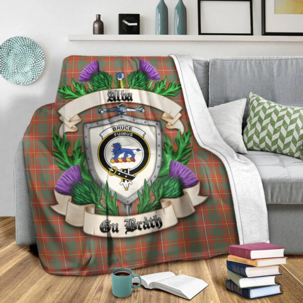 Bruce Ancient Clan Blanket, Scottish Tartan Bruce Ancient Clans Blanket Thistle Style - Image 2