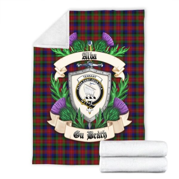 Tennant Clan Blanket, Scottish Tartan Tennant Clans Blanket Thistle Style