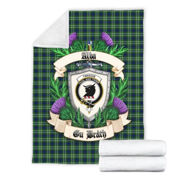 Tweedside District Clan Blanket, Scottish Tartan Tweedside District Clans Blanket Thistle Style