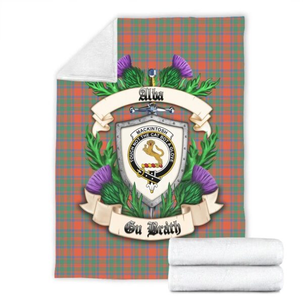 MacKintosh Ancient Clan Blanket, Scottish Tartan MacKintosh Ancient Clans Blanket Thistle Style