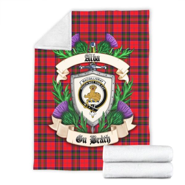 MacGillivray Modern Clan Blanket, Scottish Tartan MacGillivray Modern Clans Blanket Thistle Style