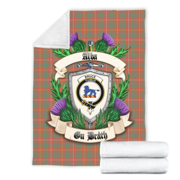 Bruce Ancient Clan Blanket, Scottish Tartan Bruce Ancient Clans Blanket Thistle Style