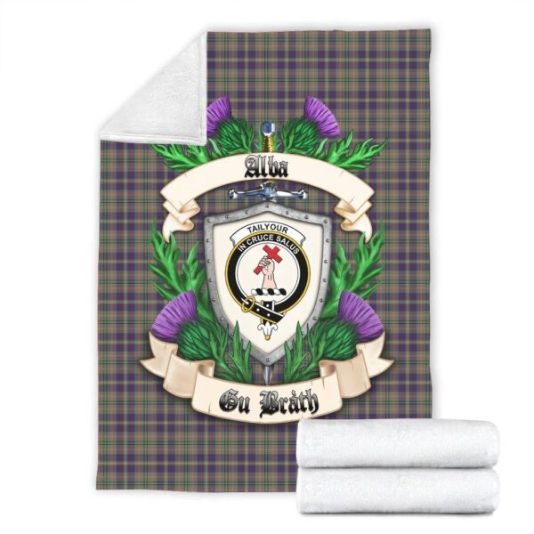 Tailyour Weathered Clan Blanket, Scottish Tartan Tailyour Weathered Clans Blanket Thistle Style