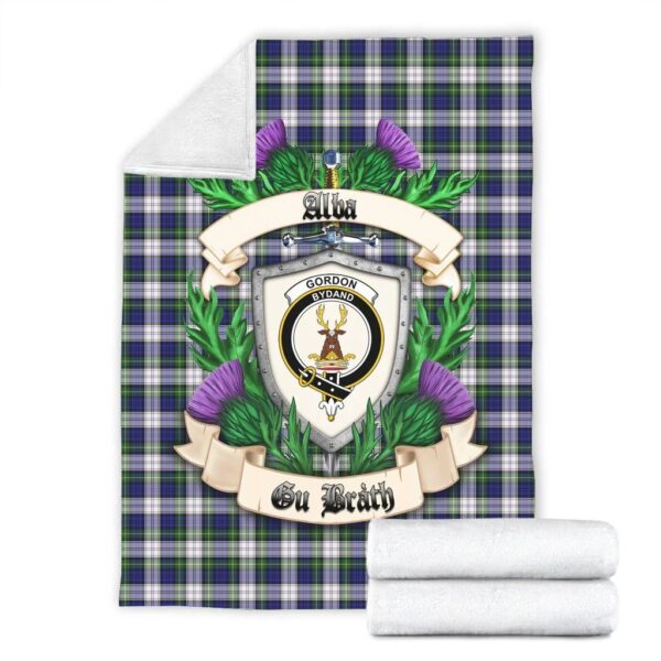 Gordon Dress Modern Clan Blanket, Scottish Tartan Gordon Dress Modern Clans Blanket Thistle Style