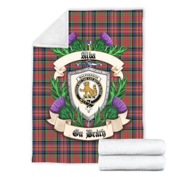 MacPherson Ancient Clan Blanket, Scottish Tartan MacPherson Ancient Clans Blanket Thistle Style