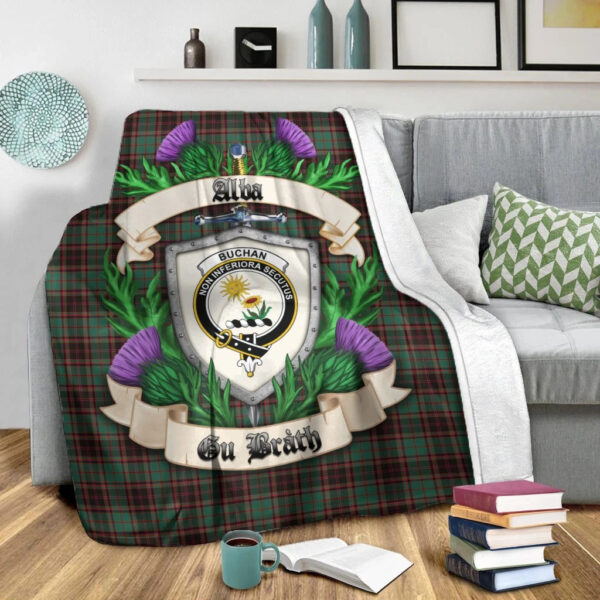 Buchan Ancient Clan Blanket, Scottish Tartan Buchan Ancient Clans Blanket Thistle Style - Image 2