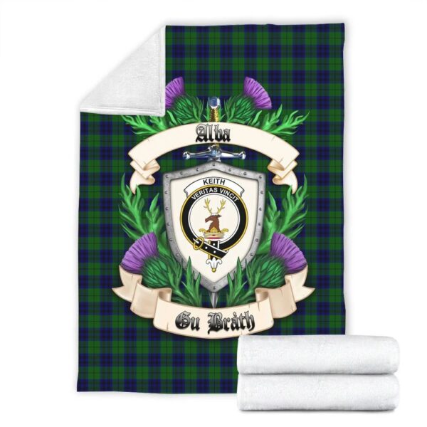 Keith Modern Clan Blanket, Scottish Tartan Keith Modern Clans Blanket Thistle Style